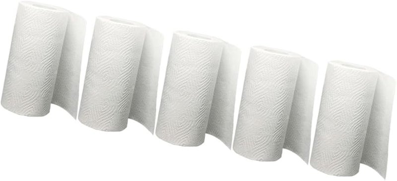 GARVALON White Kitchen Paper Towels 5 Rolls High Absorption For Home And Bathroom Cleaning - Image 1